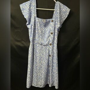 Sienna Sky Light Blue Floral Mini Dress